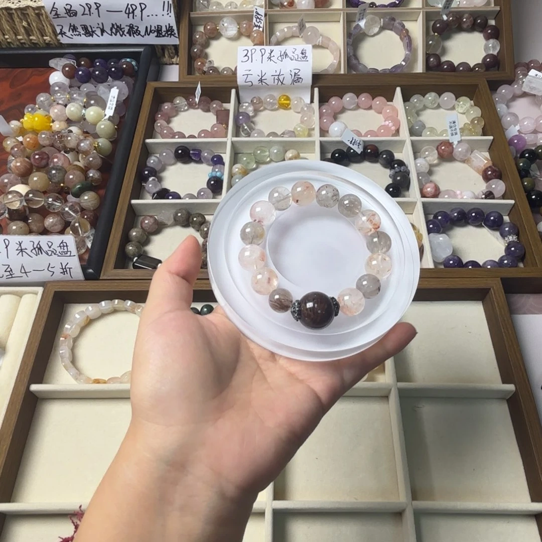 夏***木手链水晶未镶嵌795号千层幽灵顶珠