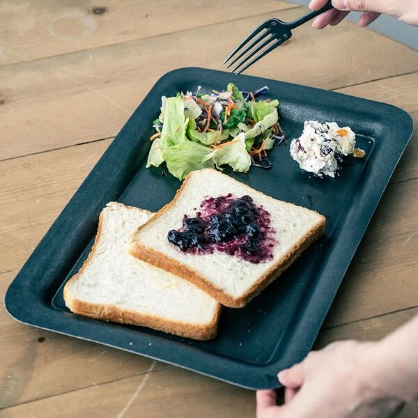 青芳BLACK VINTAGEINOX 户外露营野餐 餐具黑色复古矩形托盘