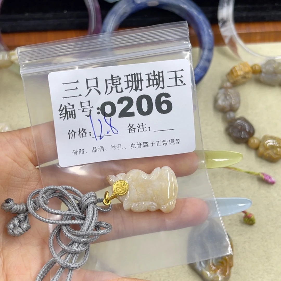 焯***文硅化珊瑚（珊瑚玉）h未镶嵌