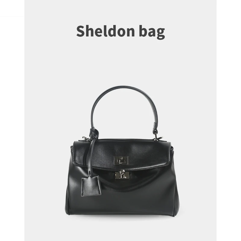 Sheldonbag 包包女2025新款春夏潮牛皮凯莉女手提单肩腋下斜挎包