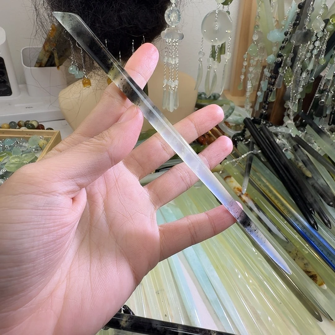 蛇纹石玉合金发饰