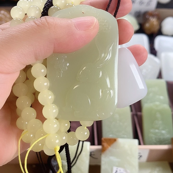 长石玉未镶嵌牌子方解石玉