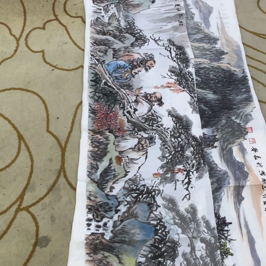 国画郭志刚老师六尺对开刘画芯