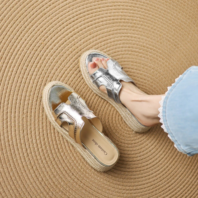 5cm 欧美气质百搭舒适厚底凉拖鞋夏季韩版小众简约时尚外穿一字拖