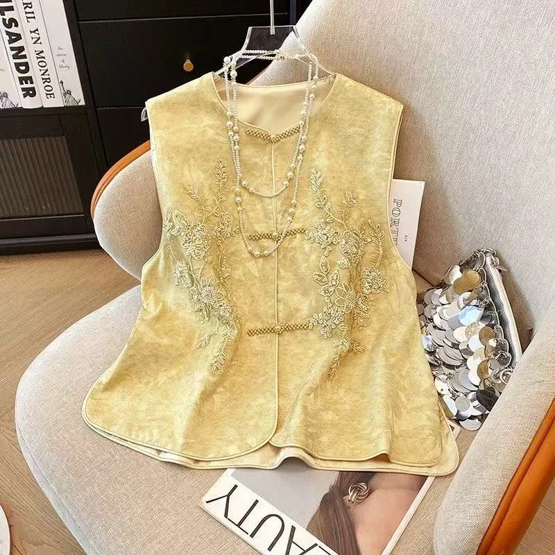 复古重工刺绣高级感新中式改良唐装新国风百搭女新款马夹