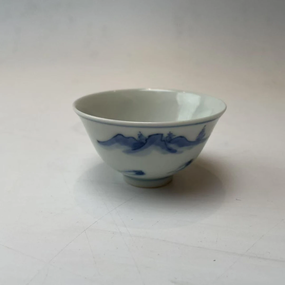 清康熙青花山水杯BY07X0130