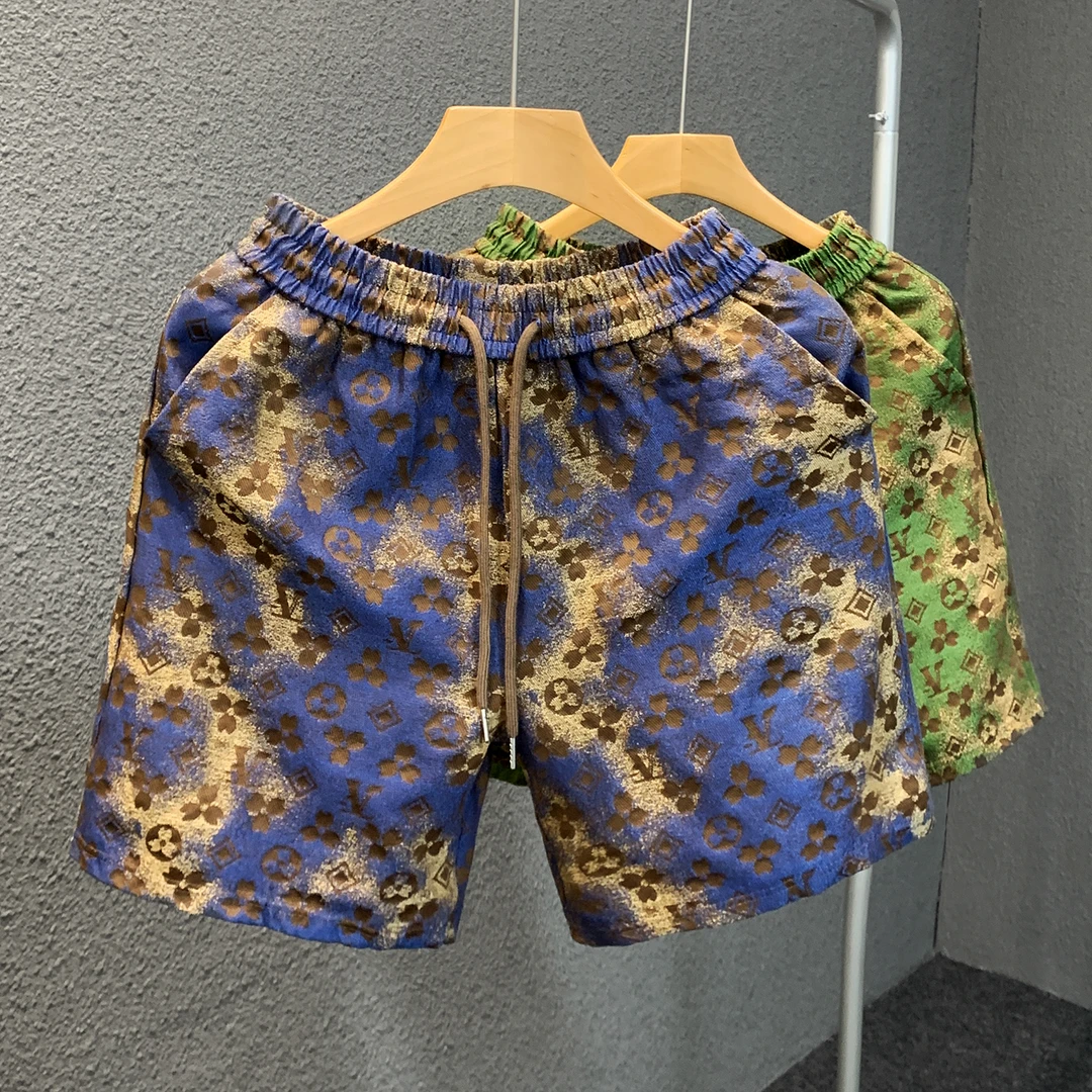 欧洲站休闲短裤男潮牌帅气五分裤2025夏季新款撞色拼接男士大裤衩