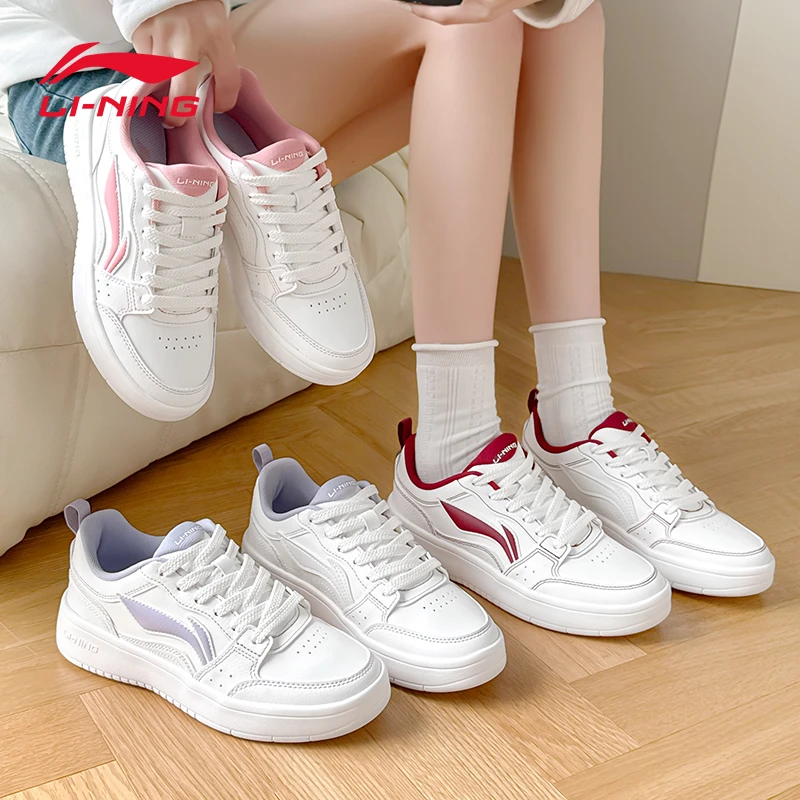 李宁正品板鞋女2025新款百搭红色休闲运动鞋校园时尚透气女板鞋