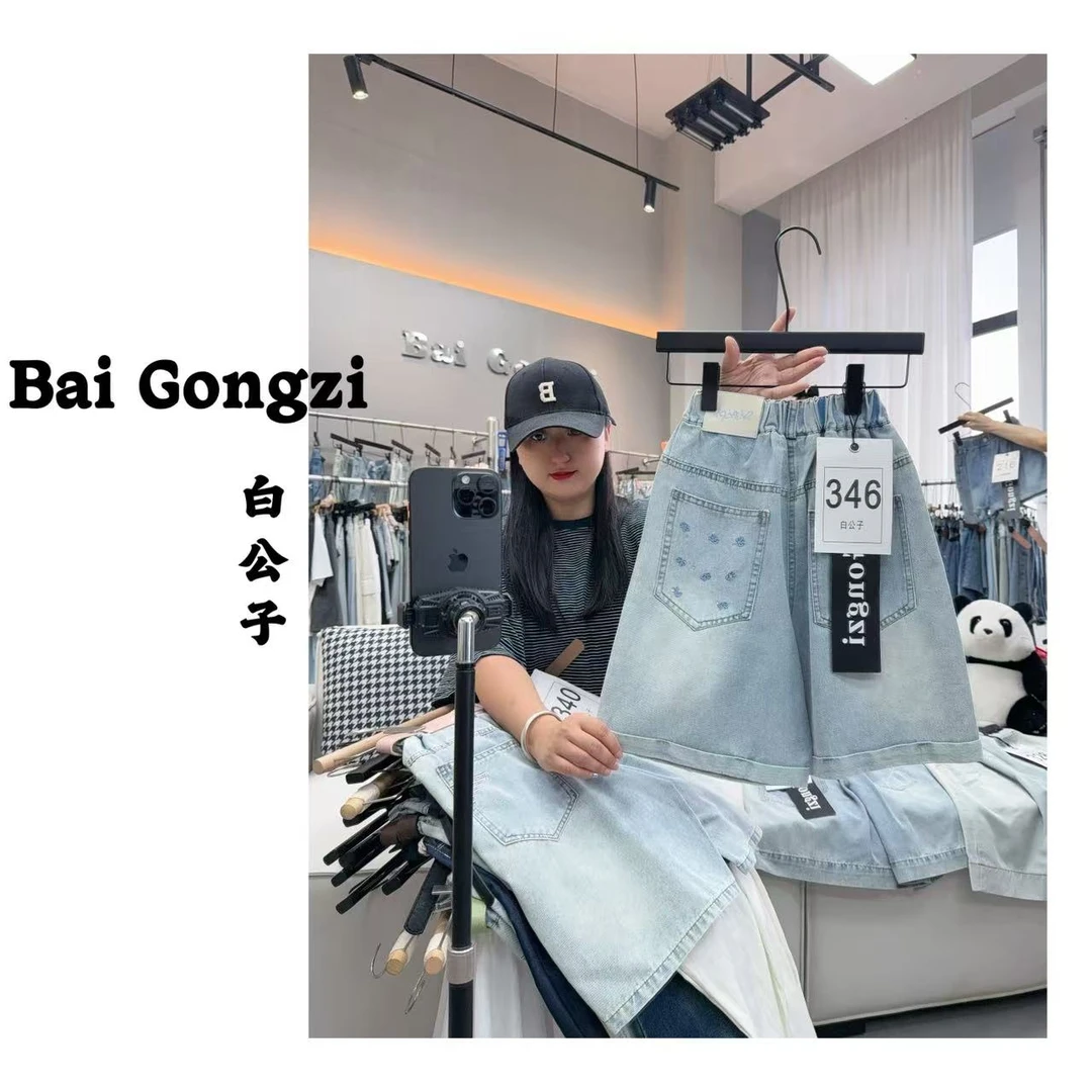 【白公子】【346】2025夏季新款…中大女童牛仔裤女童