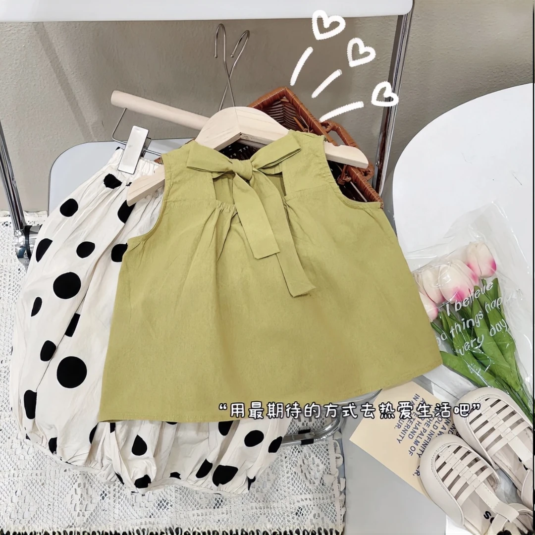 女童装时髦套装洋气夏装2025背心短裤韩系海边穿搭夏季儿童防蚊裤