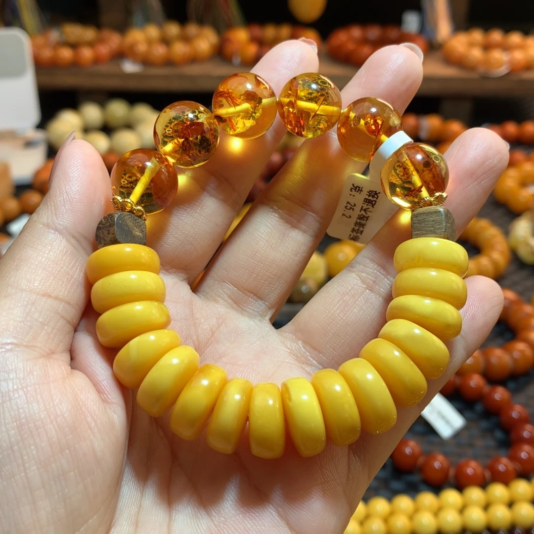 琥珀未镶嵌手串蜜蜡手串
