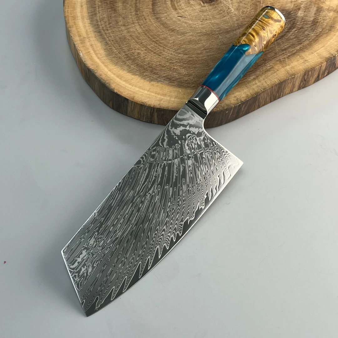 大马士革三德刀家用厨师刀菜刀家用厨刀日式厨刀家用菜刀推荐