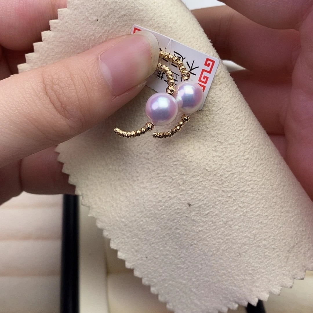 海水珍珠耳饰18K金镶嵌
