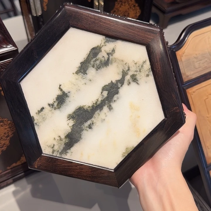 香榧木紫光檀云石底座