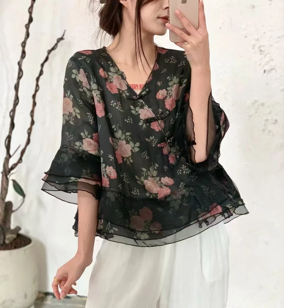 【奥兰多多&杨子家轻奢定制】娃娃衫上衣98003