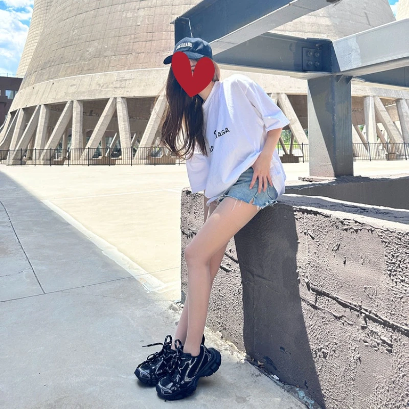 3XL 广州塔尖渠道版做旧磨毛拉丝休闲运动鞋四季可穿情侣老爹鞋