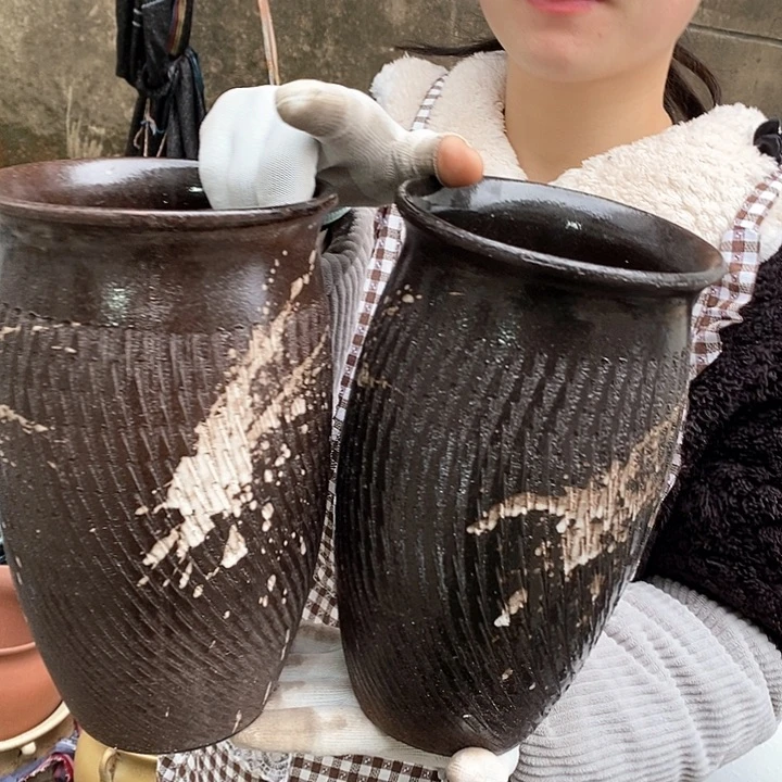 紫砂花盆瑕疵口15高25