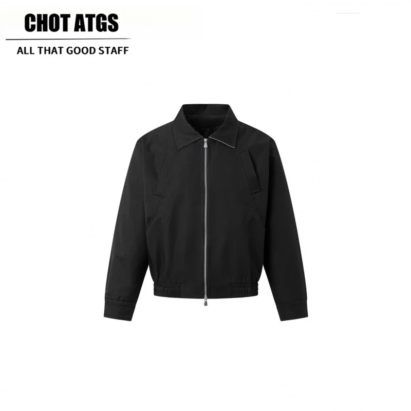 CHOT ATGS男装轻奢痞帅短款外套男秋冬季休闲宽松飞行员工装夹克