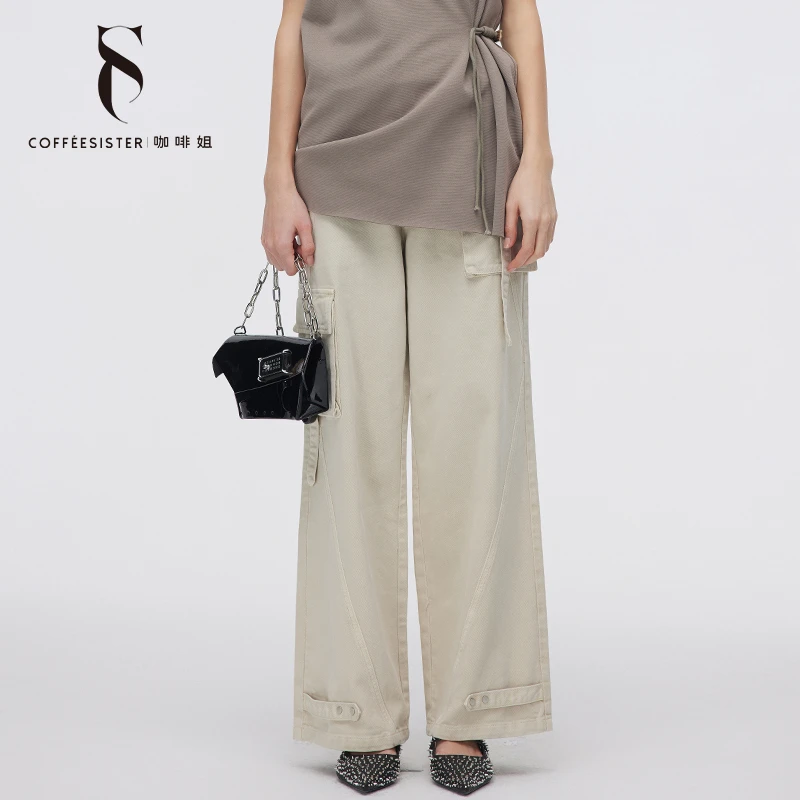 咖啡姐2024设计师小众新款长款工装长裤CAJC0063