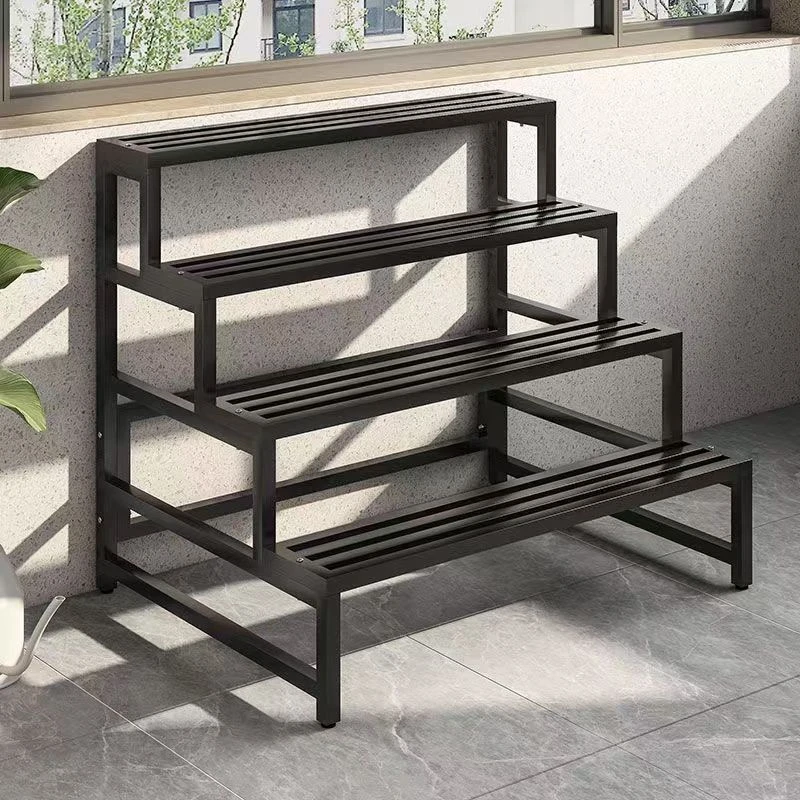 铁艺不锈钢花架置物架阳台户外庭院落地式阶梯多层多肉花盆架子