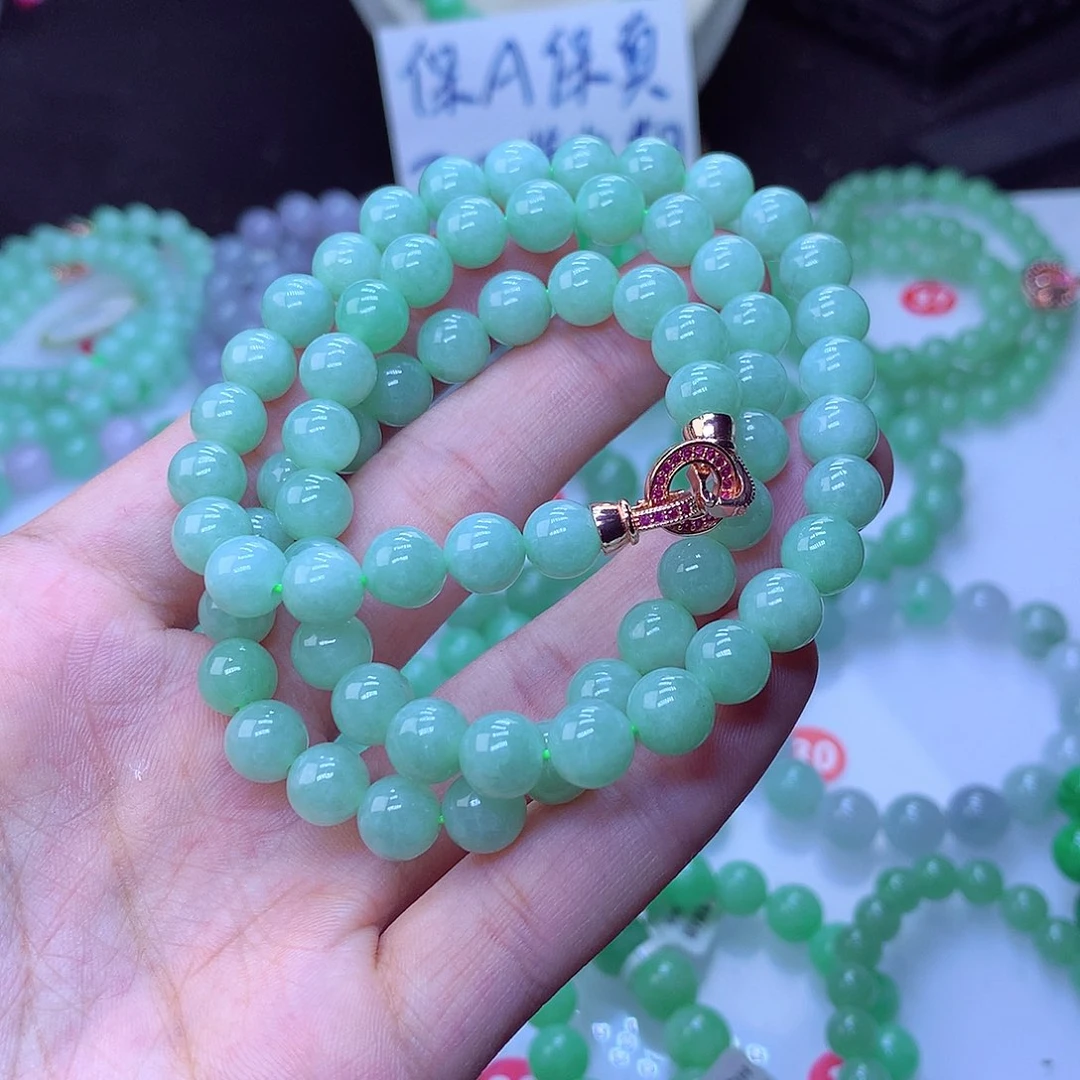 翡翠毛衣链未镶嵌易*