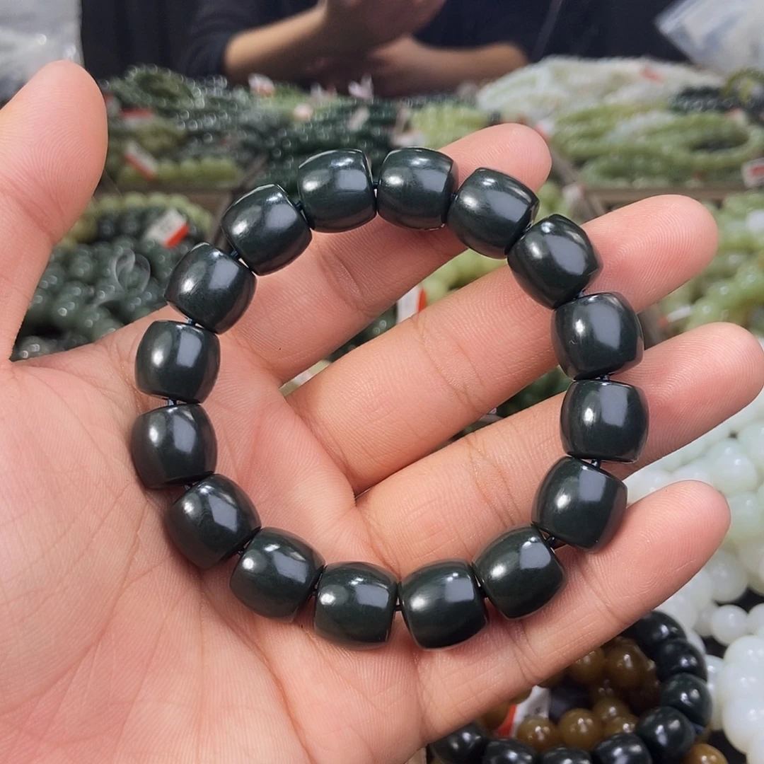 和田玉未镶嵌手串天然卡14且末料沙枣青多样性拍一发一