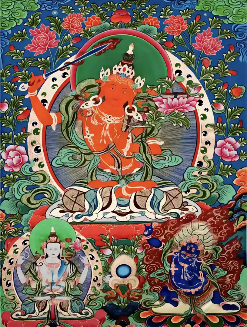 唐卡红文殊菩萨TK16102