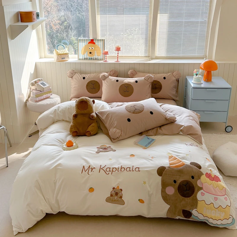 芊禾梦 蛋糕卡皮 全棉纯棉四件套三件套纯棉小清新ins床上可爱风！