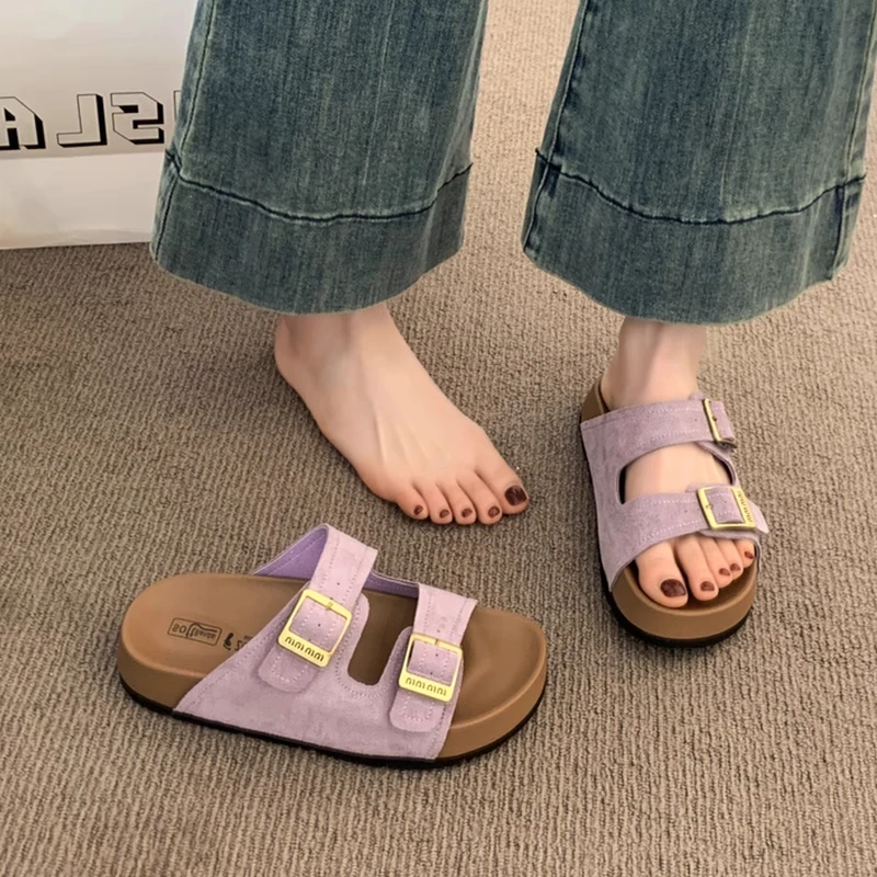 厚底勃肯鞋女2025新款凉拖鞋女夏外穿高级感增高博肯海边沙滩凉鞋