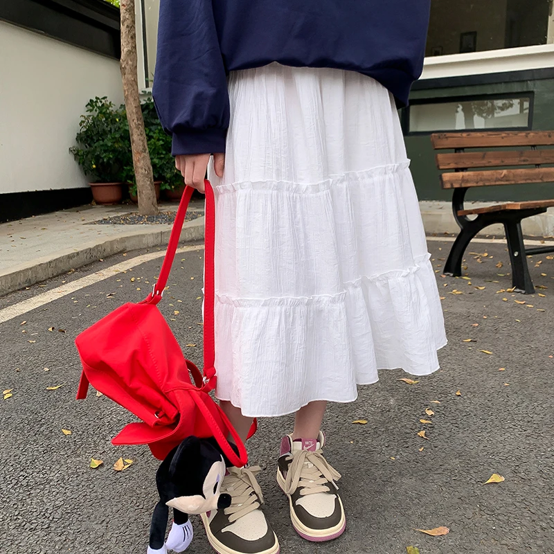 【白月光】西西家女童2025春款百搭仙女裙气质白色半身裙DF15602