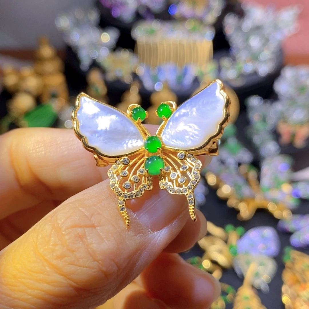 吊坠(不含链)银S925镶嵌翡翠