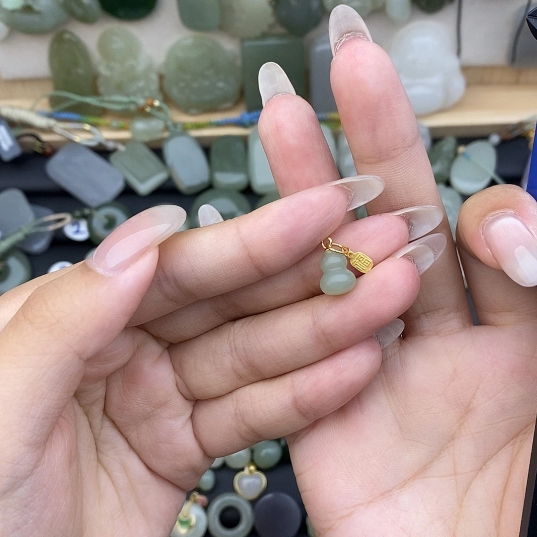 和田玉银S925镶嵌吊坠(不含链)