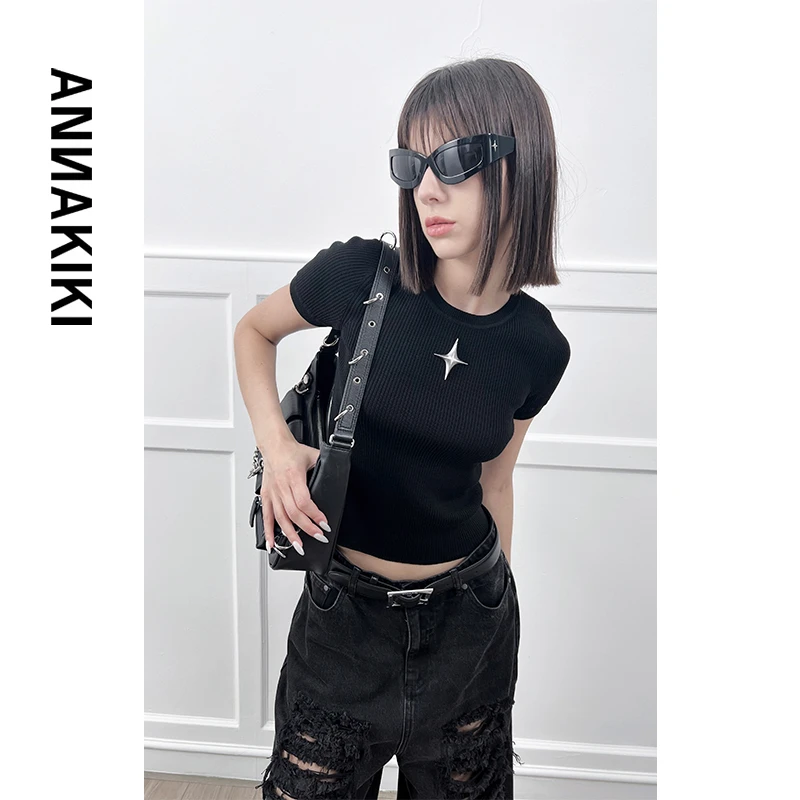 ANNAKIKI  金属流星后背镂空毛衫 3C3A0720H169