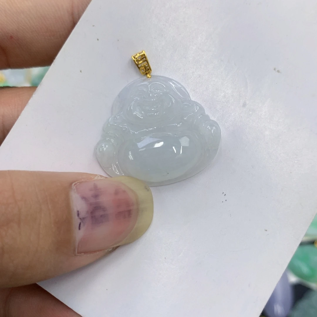 颈饰18K金镶嵌翡翠翡翠