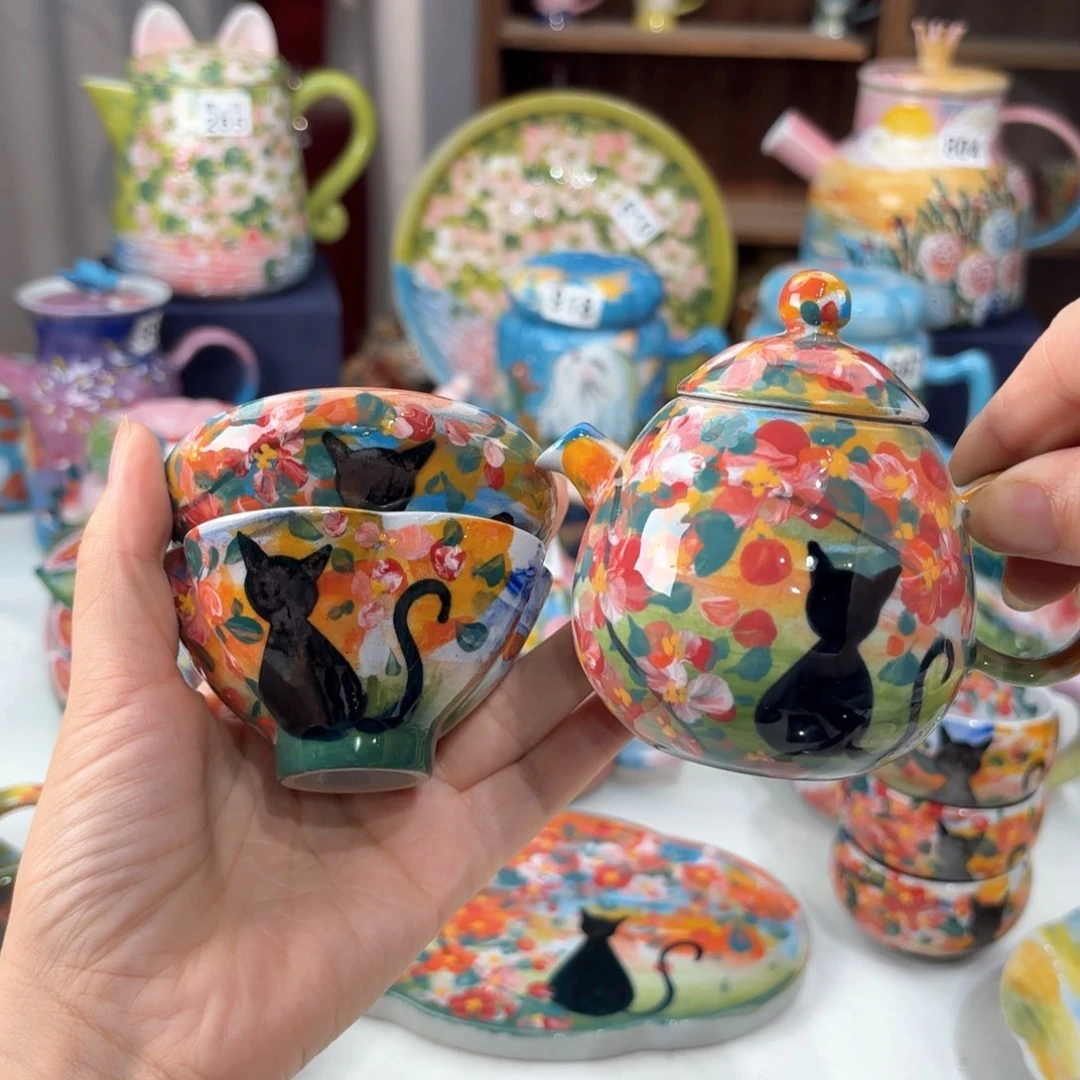 飏**意景德镇手绘高温釉下彩陶瓷茶具