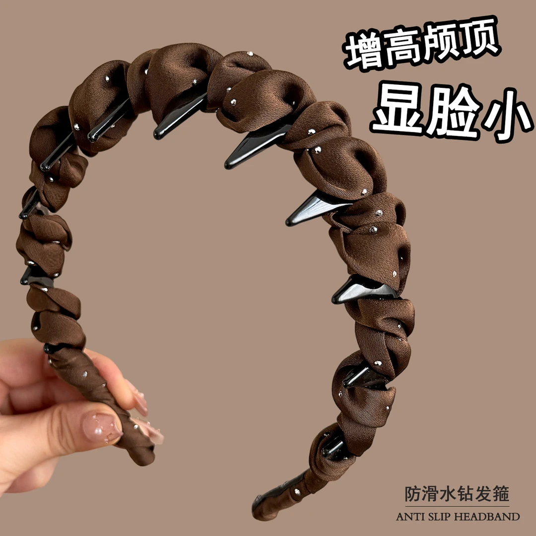 水钻轻奢发箍女款高级感洋气时尚高颅顶头箍日常外戴压发发卡头饰
