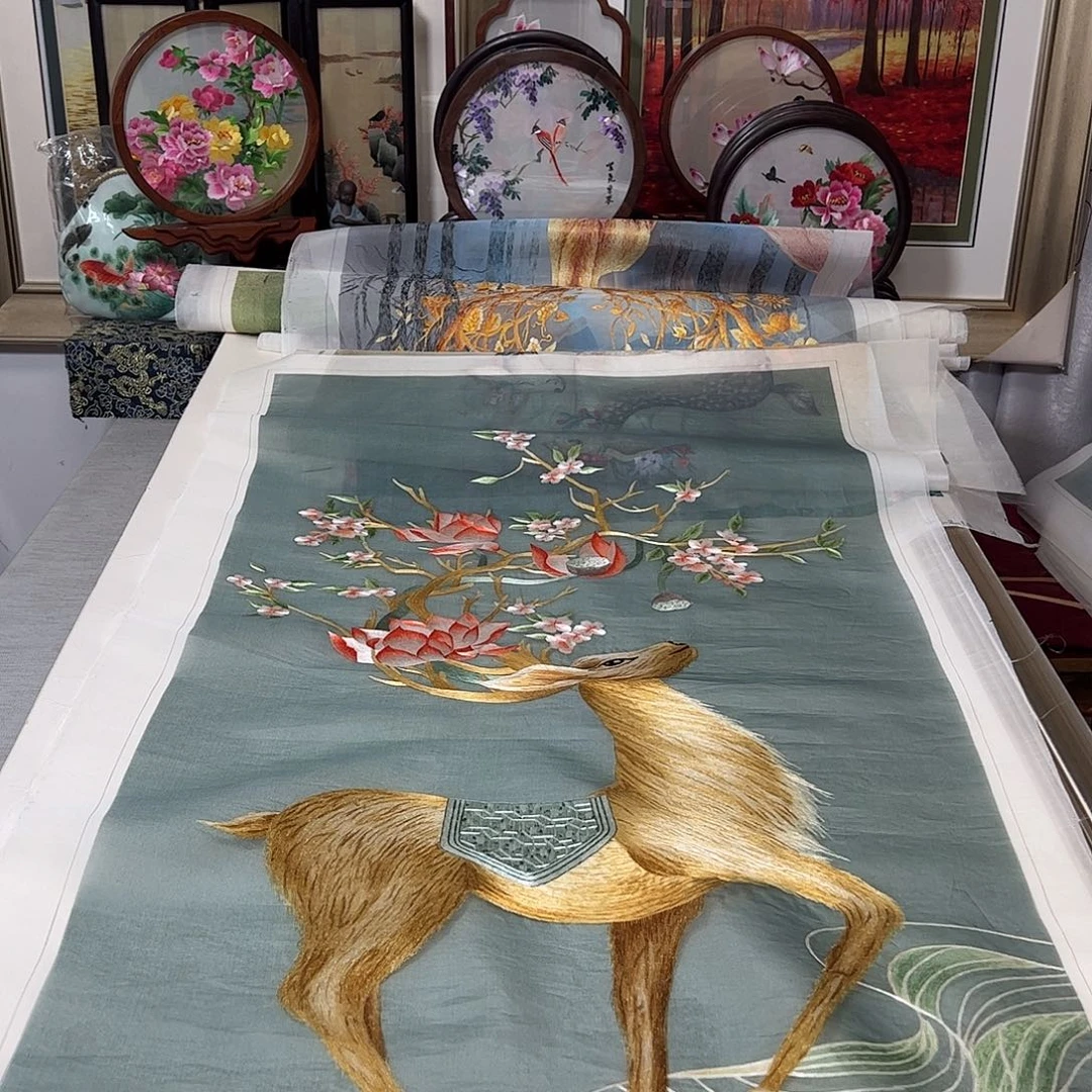 可***一刺绣纯手工刺绣画