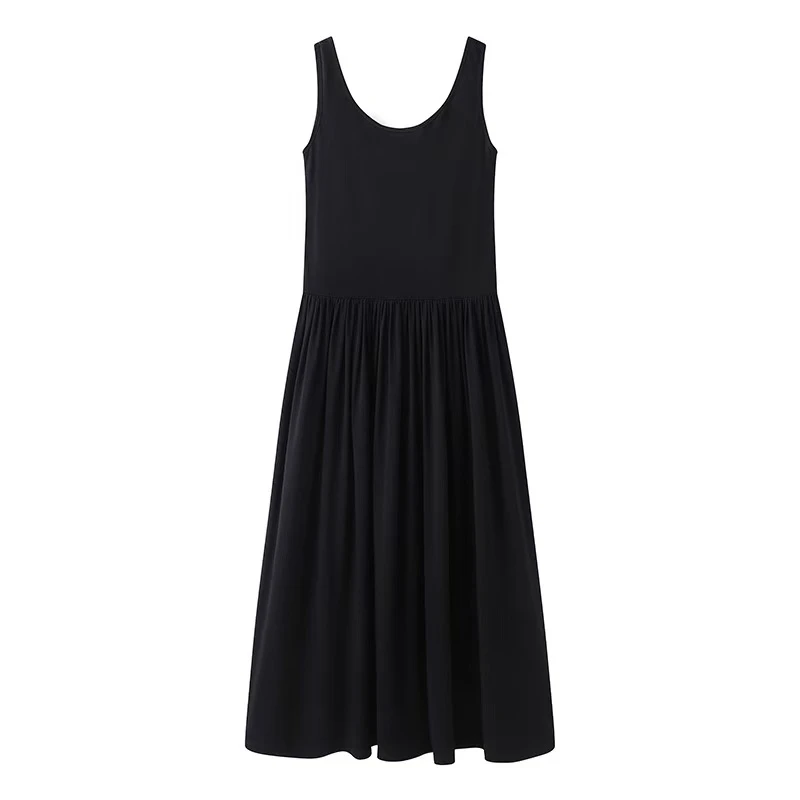 艾系2025春季新款休闲气质背心连衣裙女9687