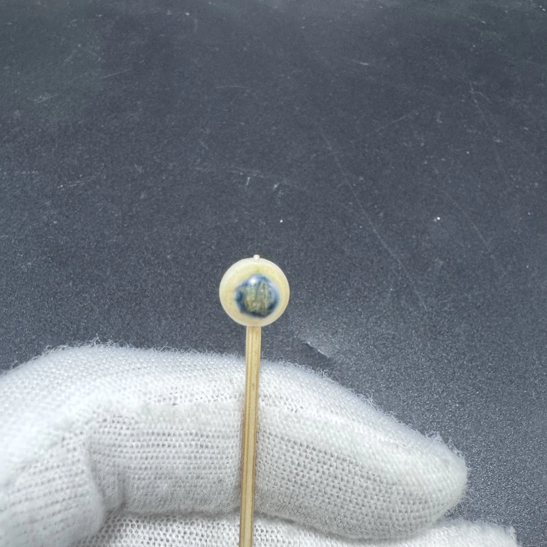 【猛犸兄弟】L0125 天然猛犸牙8mm蓝眼睛单珠