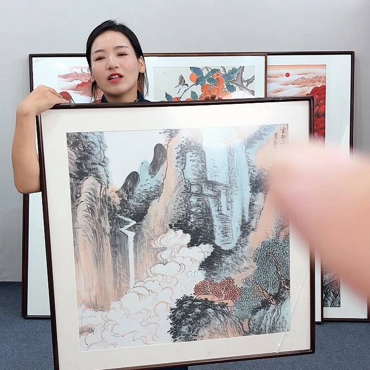 国画手绘作品80×80尺寸