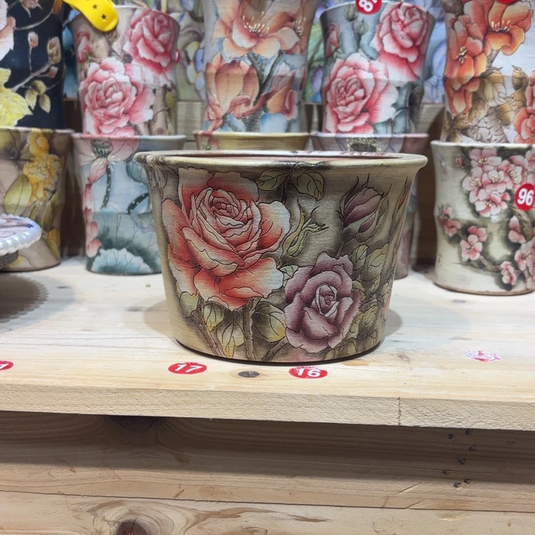 橙***橙景德镇手绘花盆陶瓷