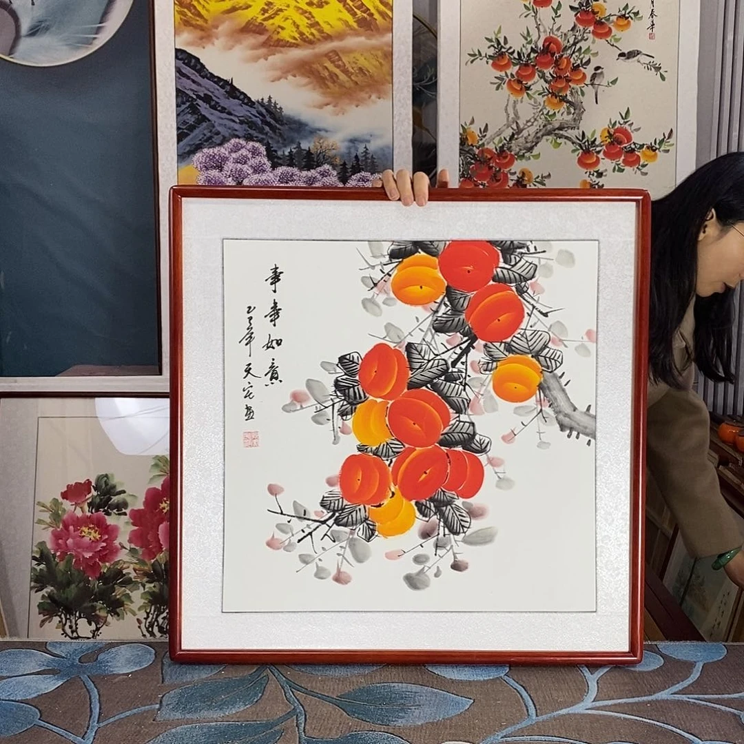 国画62✖️62手写手绘国画作品带框包邮