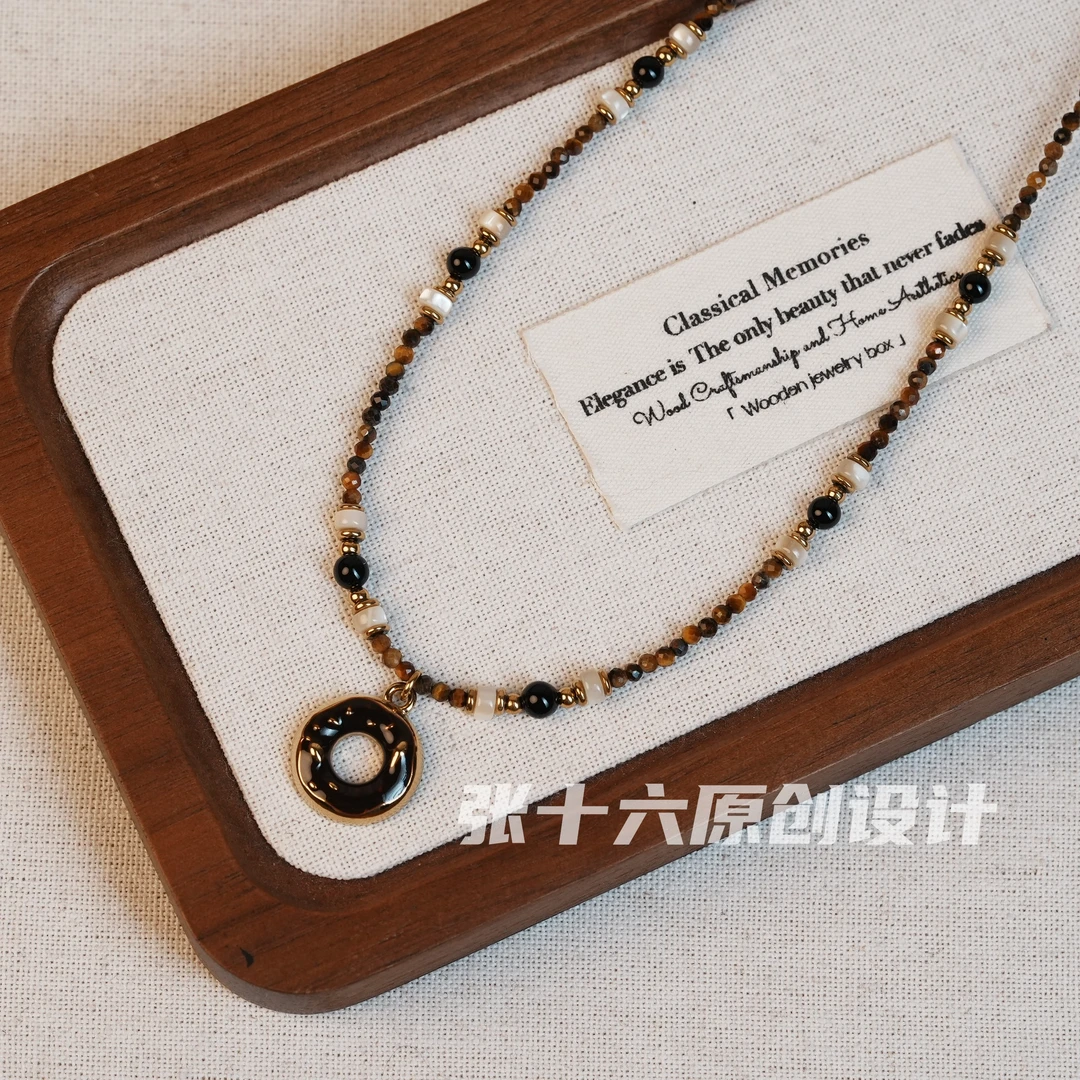 钛钢项链 [甜甜圈]张十六原创设计手工串珠复古小众彩色颈链