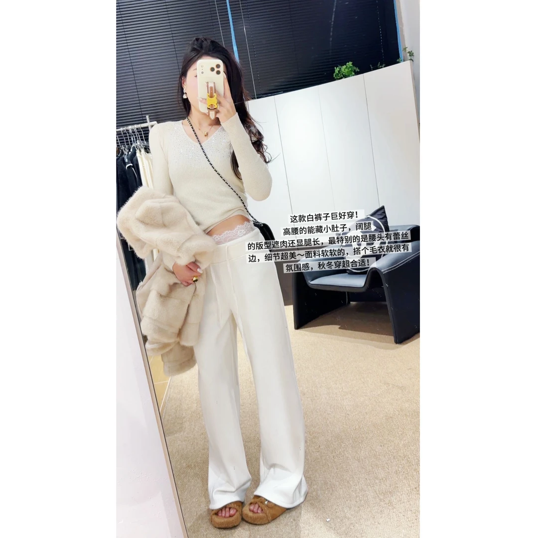 南油欧货大君君磨毛休闲裤加厚休闲阔腿裤网红时尚秋冬保暖原宿风