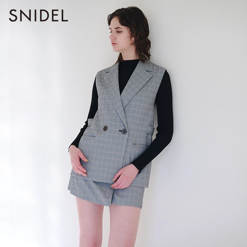 SNIDEL品质女装通勤时尚无袖西装马甲短裙两件套SWFO231088