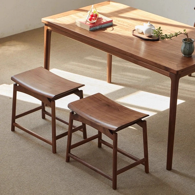 北美精致白蜡木茶凳凳子禅意换鞋凳古筝凳梳妆凳马蹄元宝凳书桌椅