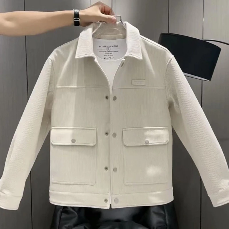 夹克加厚休闲秋冬季外套上衣外套男士短款保暖大衣高档加绒呢子