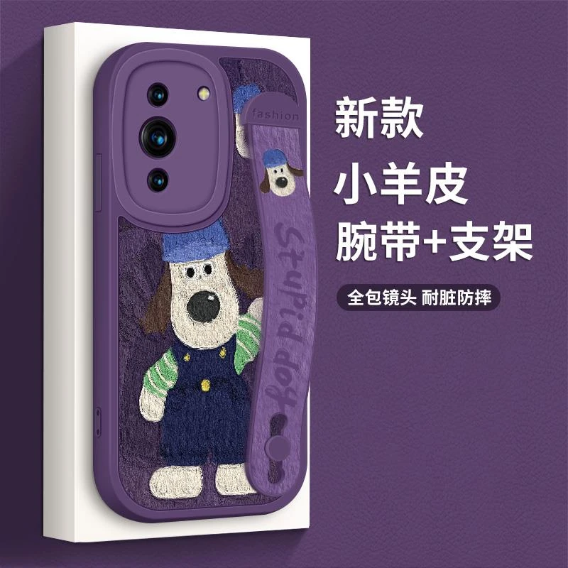 适用华为nova10手机壳全包防摔nova10Pro新款腕带支架硅胶软壳hin