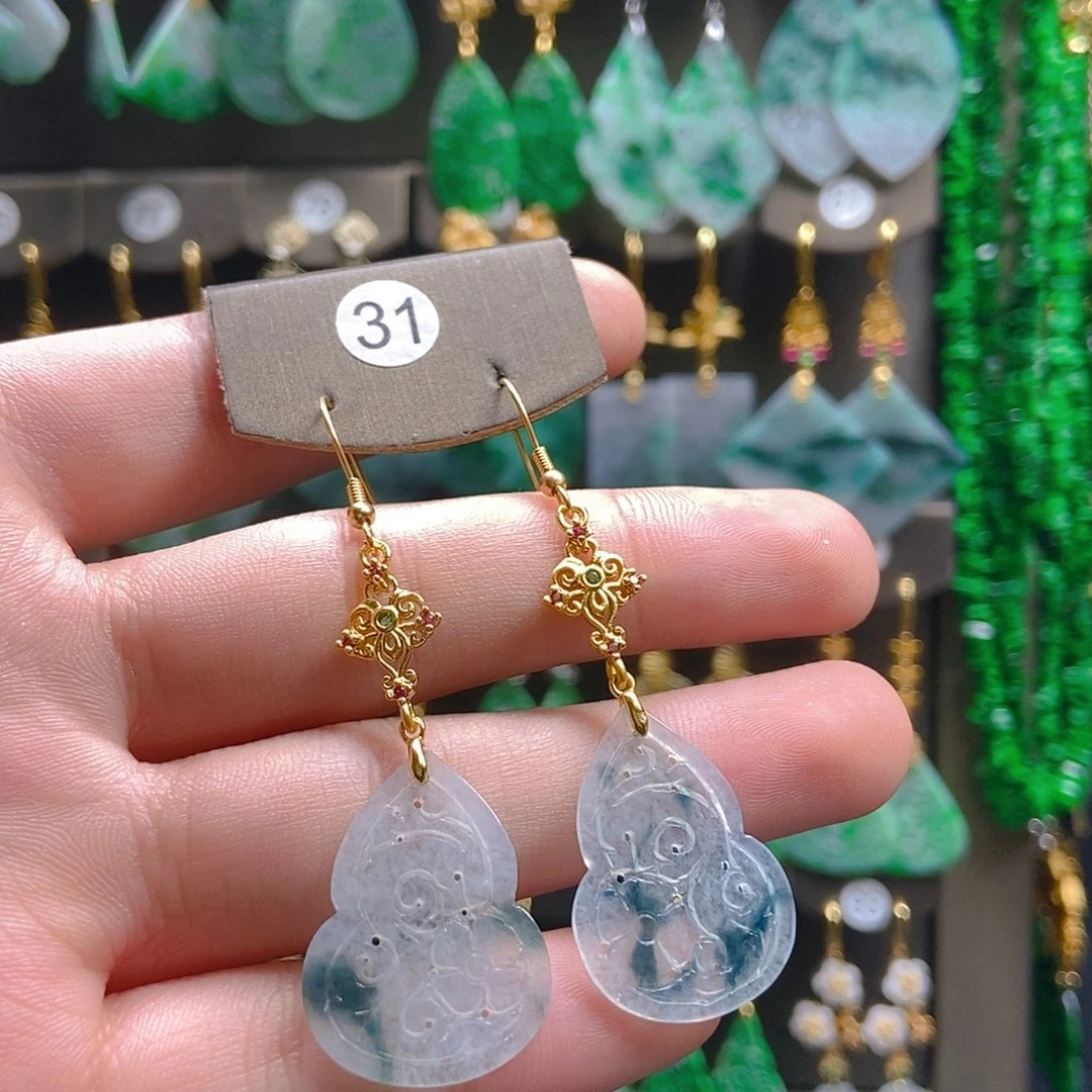 翡翠未镶嵌耳饰翡翠