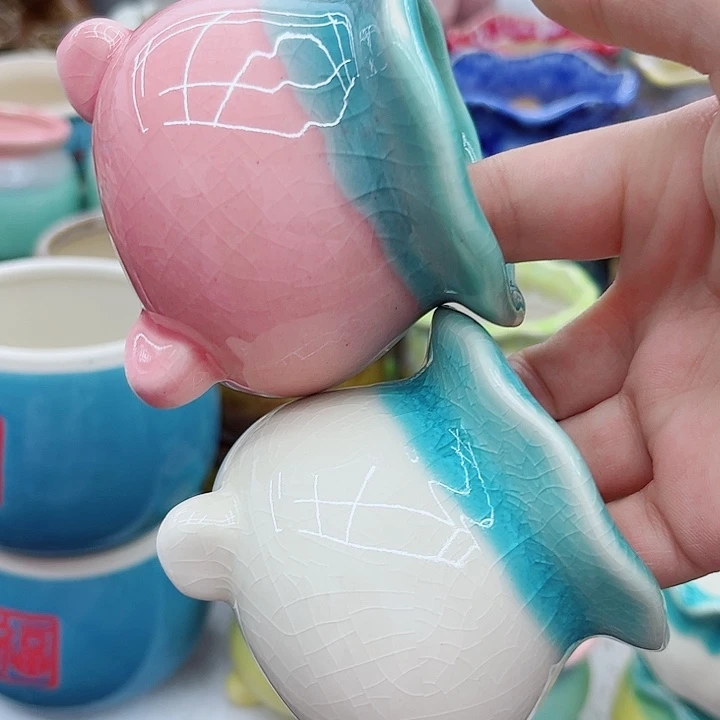 多肉绿植陶瓷花盆9.9包邮，有孔